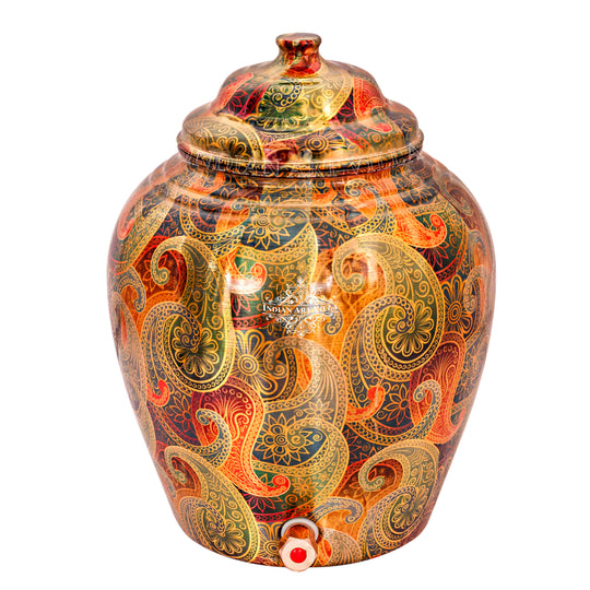 Handcrafted Pure Copper Paisley Design Water Pot, Drinkware, Serveware,