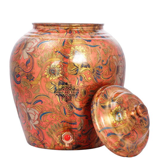 Full dimensions of 5 litre round copper matka with stand – copper matka 5 litre price