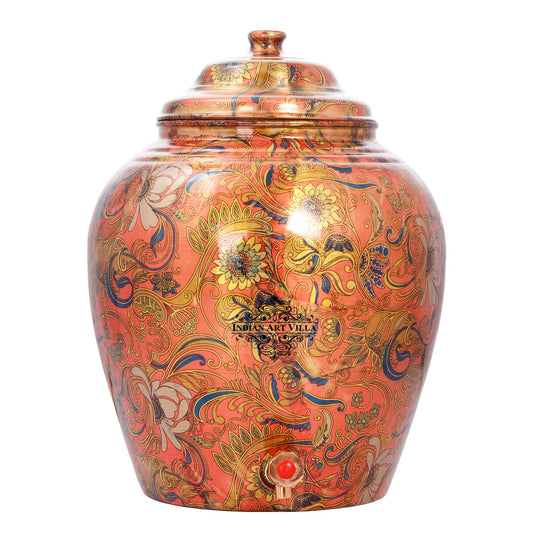 5 litre round copper matka with stand at banquet hall water station – tambe ka matka price