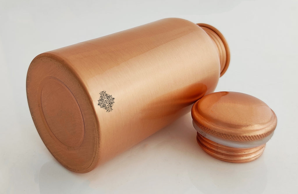 Pure Copper Lacquer Coated Small Water Bottle , Drinkware, 300 ML