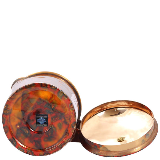 Our Copper Utensils are 100% Genuine, 99.99 % copper and 0.01 % others. On the box, one can check out the 100% Pure Copper Certification.