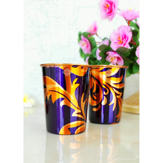 Embossed copper tumbler premium artisan