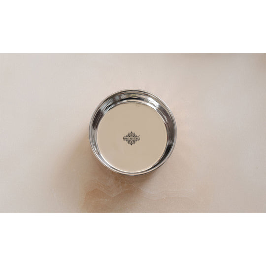 Steel copper hammered bowl katori top view — Indian Art Villa