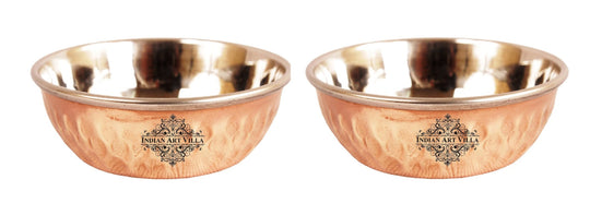 Copper and steel Omega design hammered bowls from Indian Art Villa for serving chutney.