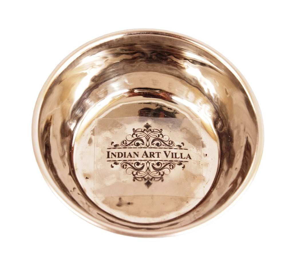 Indian Art Villa Steel Copper Omega Design Hammered Bowls, Katori, Dinnerware