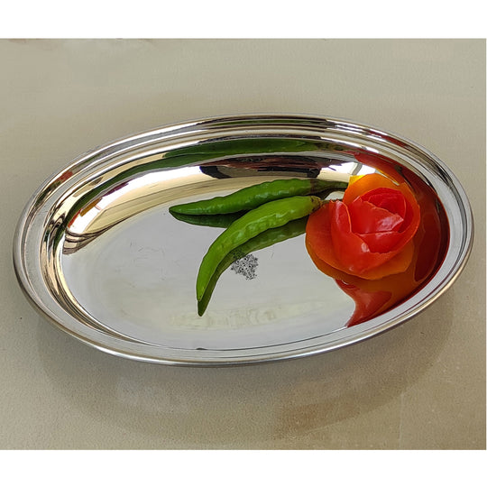 Steel Copper Hammered Antique Dark Tone Design Oval Platter, Serveware & Tableware, Home Restaurant