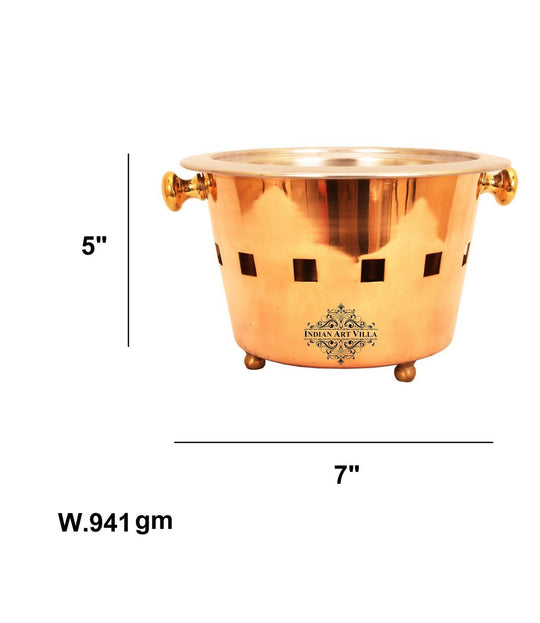 Pure Steel Copper Handmade Serving Bowl with Coalport