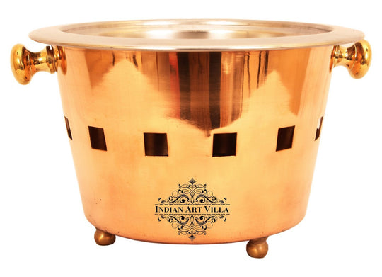 Add elegance to your dining experience with Indian Art Villa’s Pure Steel Copper Sigri featuring a coalport.