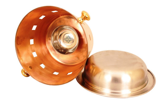 Indian Art Villa’s Pure Steel Copper Sigri with Coalport, designed to bring authentic Indian cooking into your home.