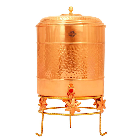 Copper water pot with stand complete set in packaging – copper matka 