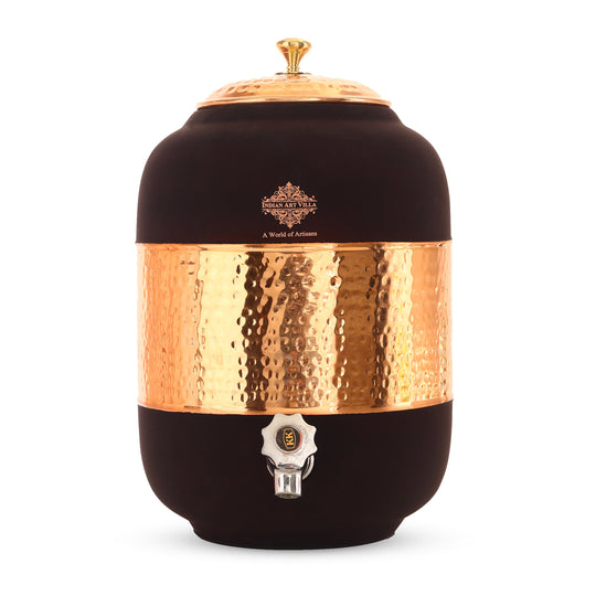 Pure Copper Half Hammered with Silk Finish  Water Pot