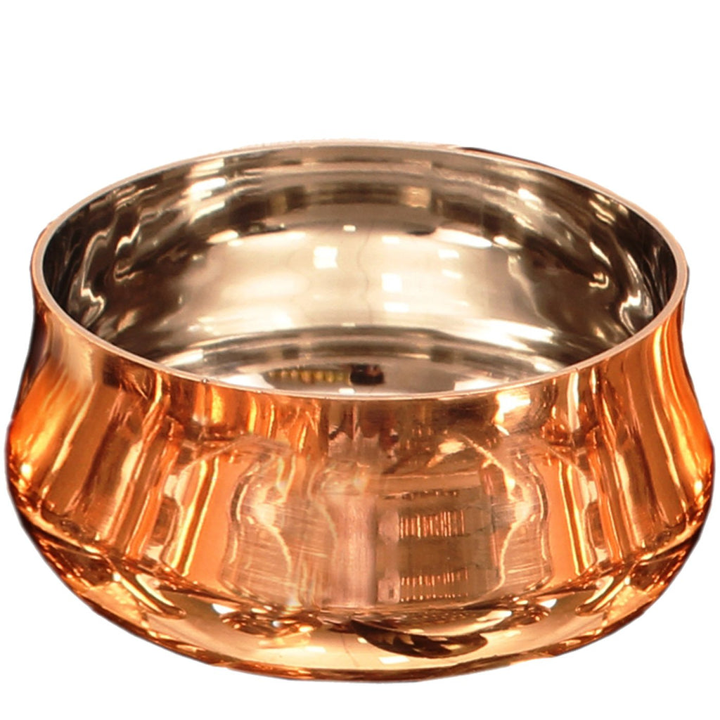 Indian Art Villa Steel Copper Curved Bowls, Dinnerware