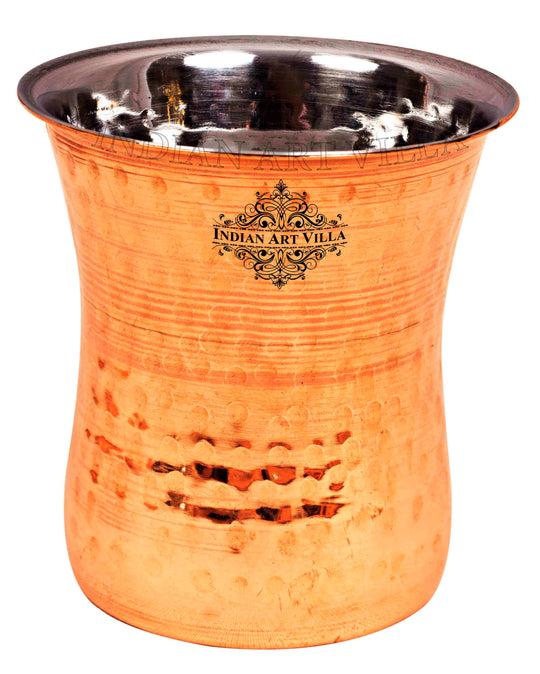 Steel copper hammered curved glass side view — Indian Art Villa