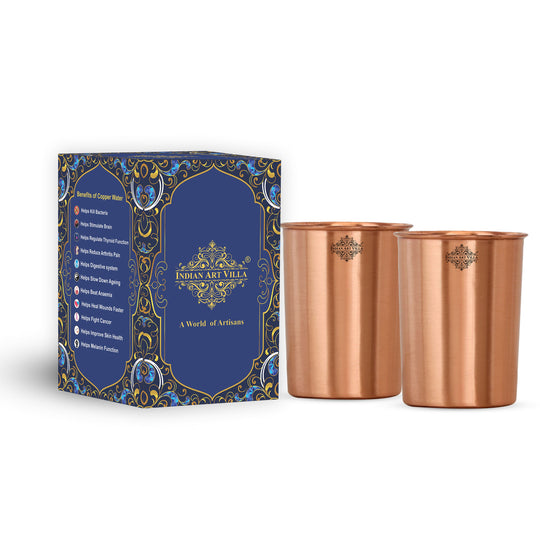Pure Copper Glass With straight vertical sides- 275 ML