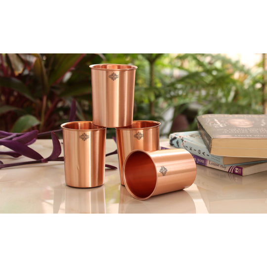 Pure Copper Glass With straight vertical sides- 275 ML