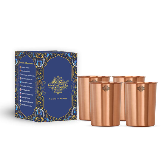 Pure Copper Glass With straight vertical sides- 275 ML