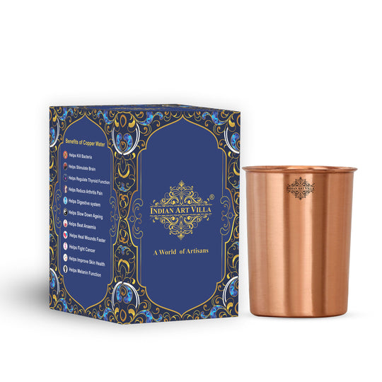 Pure Copper Glass With straight vertical sides- 275 ML