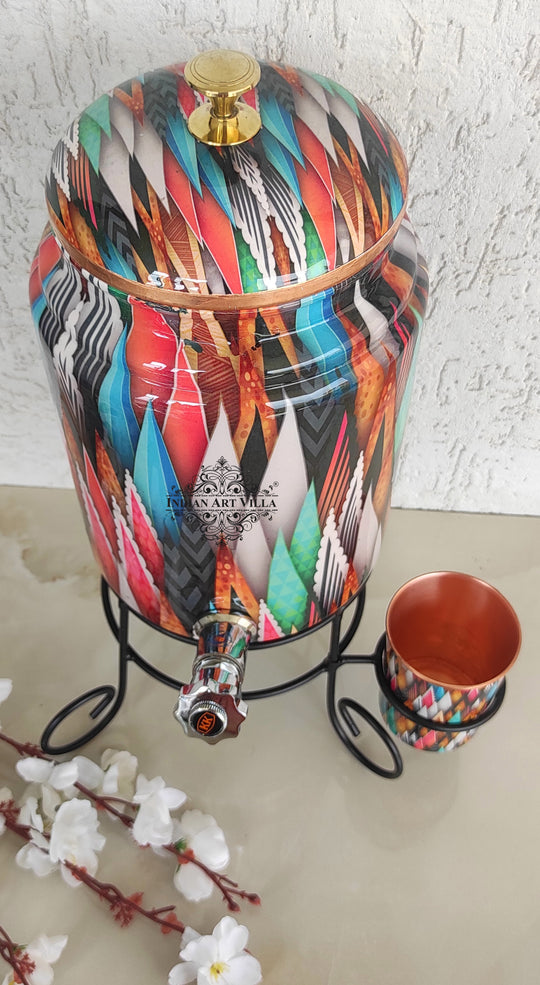 5 litre round copper matka with tap in retail box – 5 litre copper water dispenser