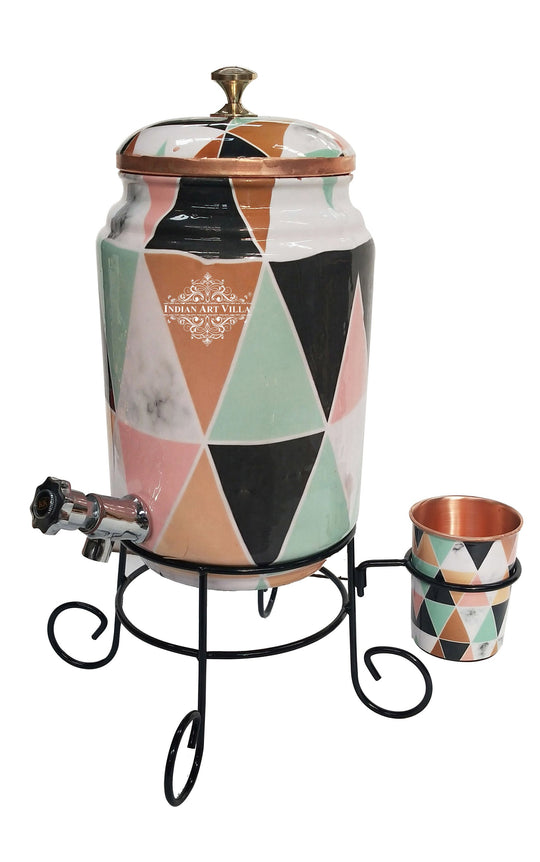 Full dimensions of 5 litre round copper matka with stand – copper matka 5 litre price