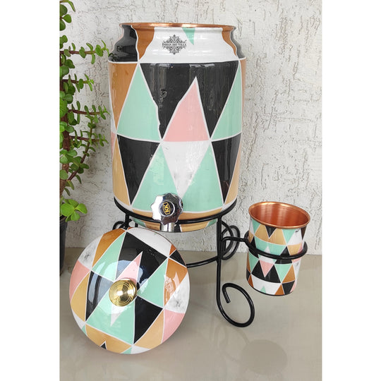 5 litre round copper matka with stand at banquet hall water station – tambe ka matka price