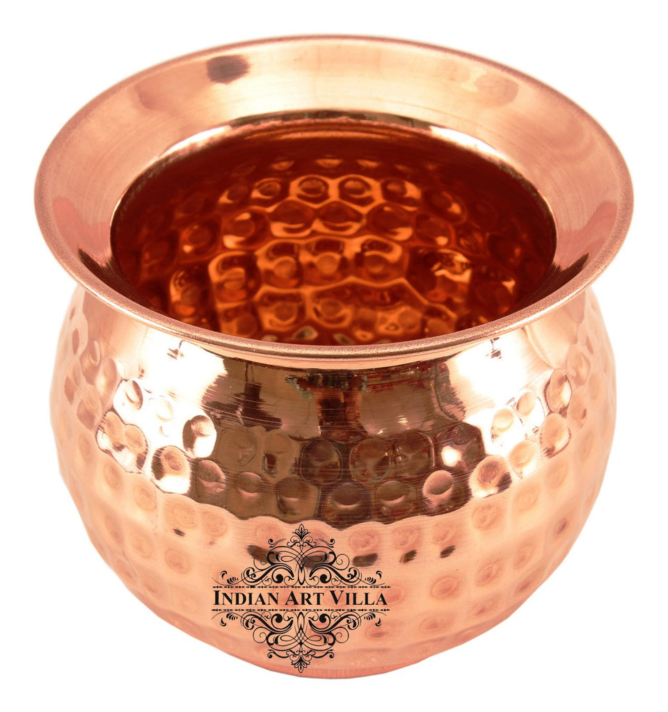 Indian Art Villa Pure Copper Hammered Design Lota\ Kalash, Spiritual Items, Pooja Item, Storage & Serving Water