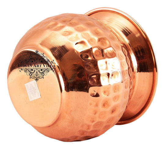 Pure Copper Hammered Design Lota\ Kalash, Spiritual Items, Pooja Item, Storage & Serving Water