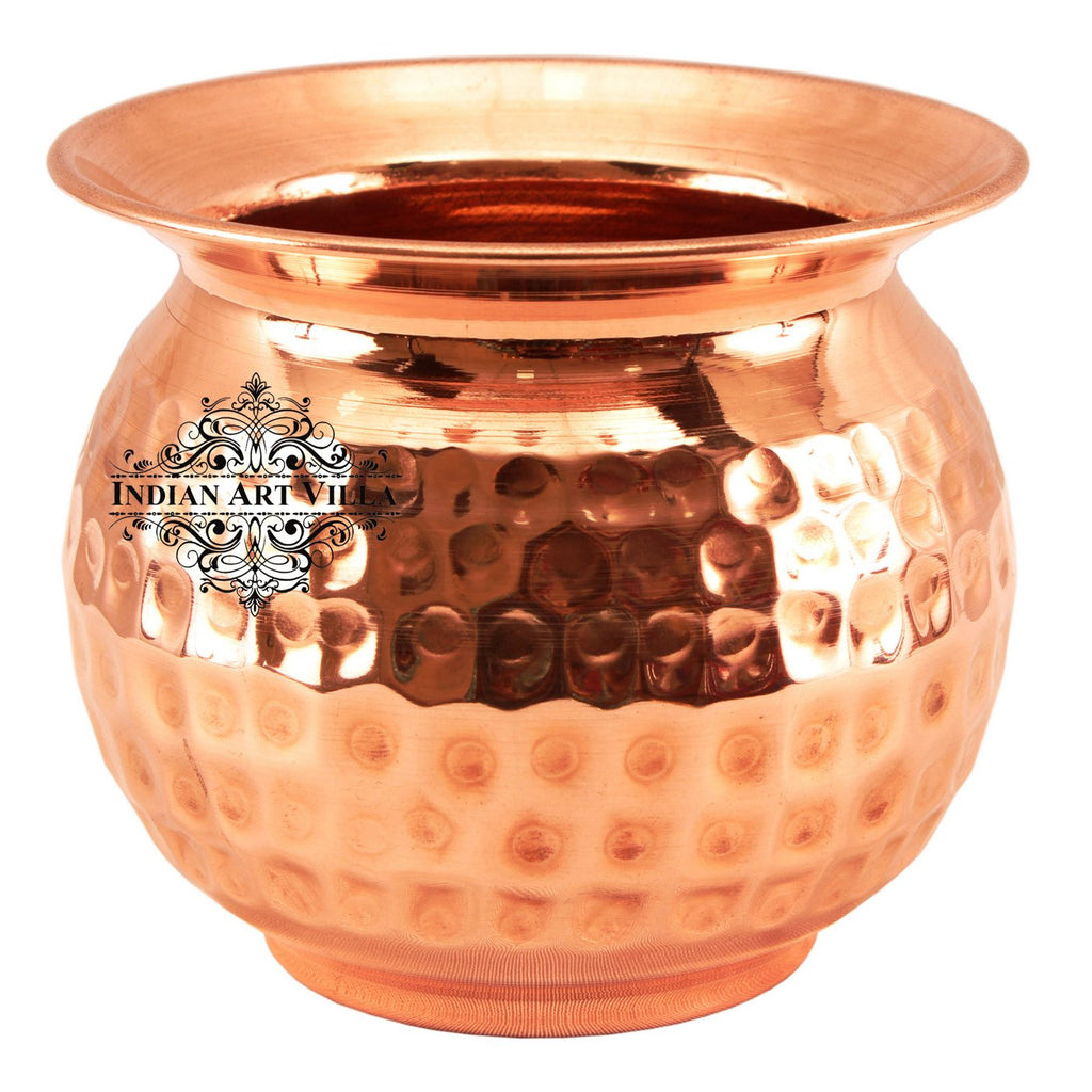 Indian Art Villa Pure Copper Hammered Design Lota\ Kalash, Spiritual Items, Pooja Item, Storage & Serving Water