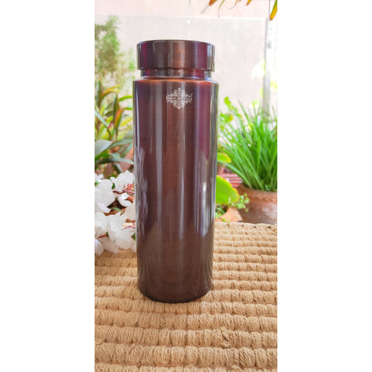 Pure Copper Bottle with Lacquer Coated Finish and Straight Shape