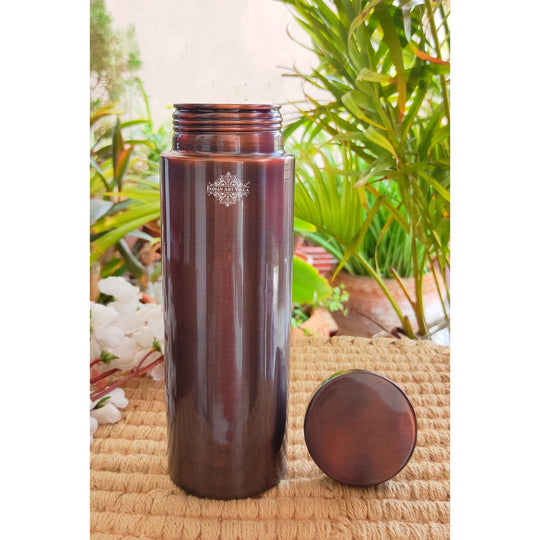 Pure Copper Bottle with Lacquer Coated Finish and Straight Shape