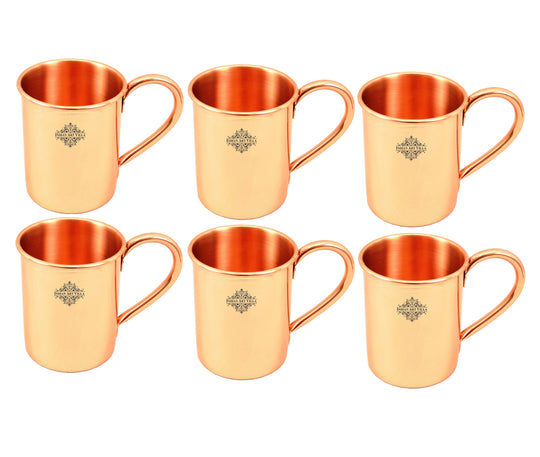 Pure Copper Straight Shaped Rolled Edge Plain Design Beer Mug - 400 ML