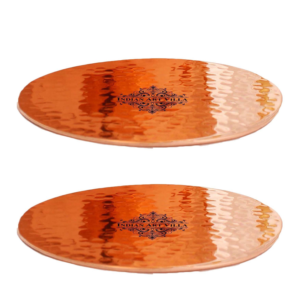 Indian Art Villa Pure Hammered Design Copper Coaster For Copper Mugs 3.5" Inch Brown