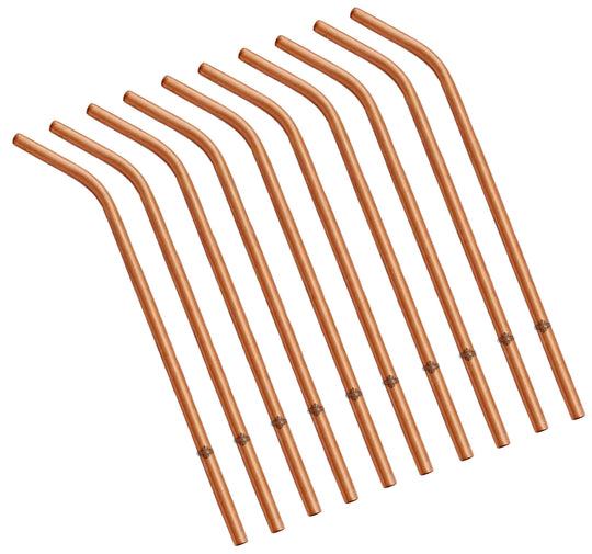 Pure copper cocktail straw front view — Indian Art Villa
