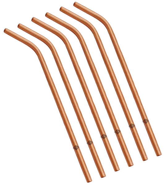 Pure copper cocktail straw side view — Indian Art Villa