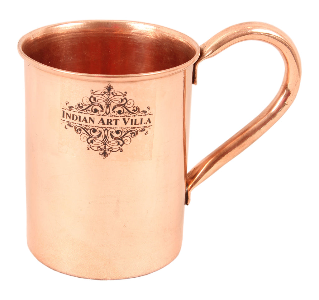 IndianArtVilla Set Of 2 Pure Copper Moscow Mule Beer Mug Cup 415 ML (14Oz) each - Bar Restaurant Hotel