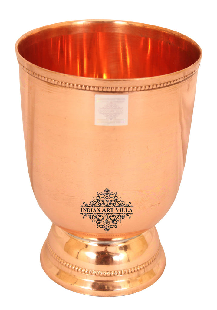 INDIAN ART VILLA Copper 2 Wine Glass Tumbler with 4 Shot Jiggers Glass, Barware Set, Best for Parties, 4 Pieces