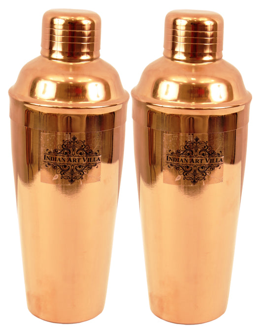 Indian Art Villa Pure Copper Cocktail Shaker – Wine & Drink Mixer Bar Tool for Home, Bar, and Gifting, Elegant Polished Design