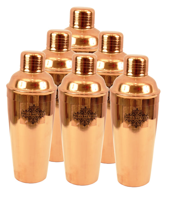 Indian Art Villa Pure Copper Cocktail Shaker – Wine & Drink Mixer Bar Tool for Home, Bar, and Gifting, Elegant Polished Design