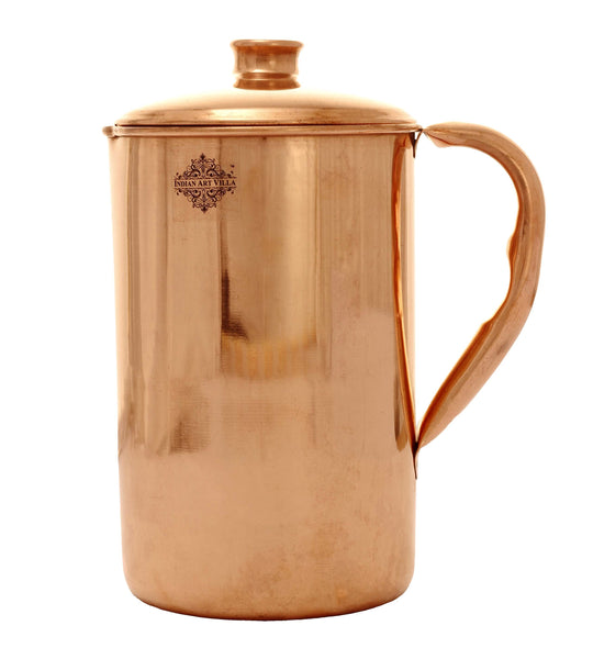 Pure copper jug pitcher with glasses lifestyle — Indian Art Villa
