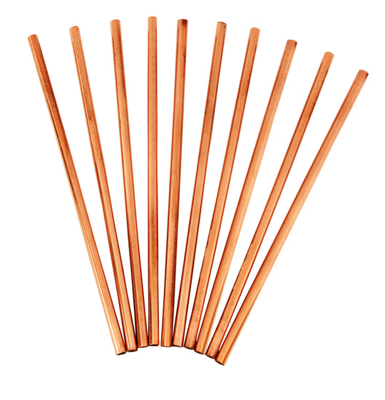 Indian Art Villa Pure Copper Straight Straw – Reusable Eco-Friendly Solid Design for Juice, Water, Detox & Sustainable Living.