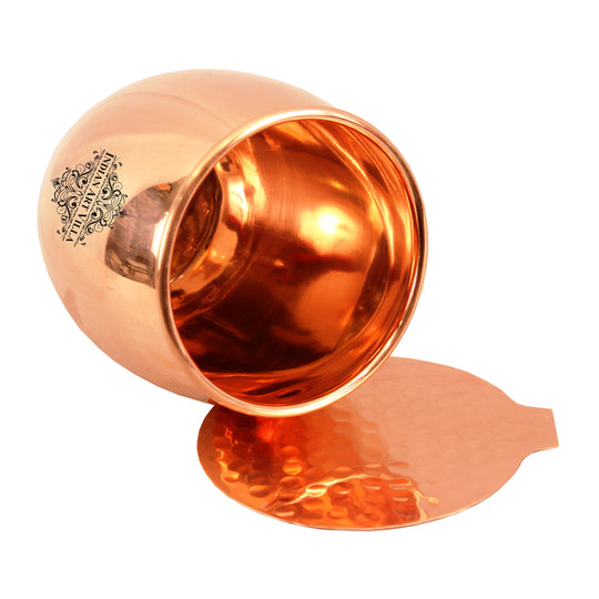 Copper antique finish glass coaster close-up — Indian Art Villa