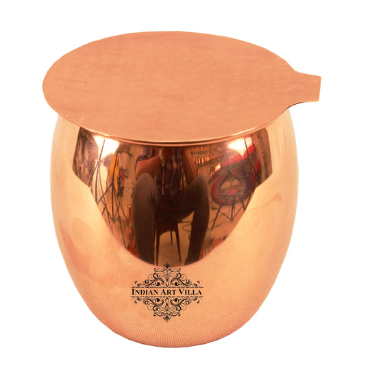 Copper antique glass with coaster top view — Indian Art Villa