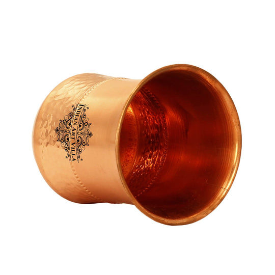 Smooth half hammered bedroom bottle with glass Indian Art Villa shaped for heritage grounded living and tactile beauty
