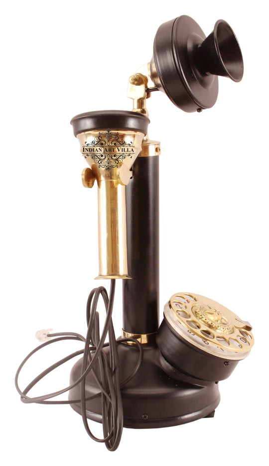 Iron brass vintage phone in working condition top view — Indian Art Villa