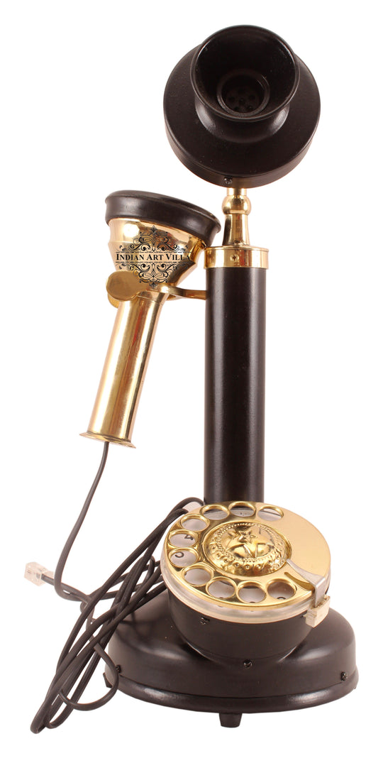 Iron brass vintage candlestick phone lifestyle — Indian Art Villa
