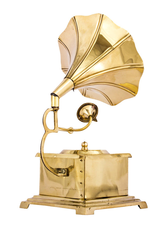 Pure brass dummy Gramophone angle view — Indian Art Villa