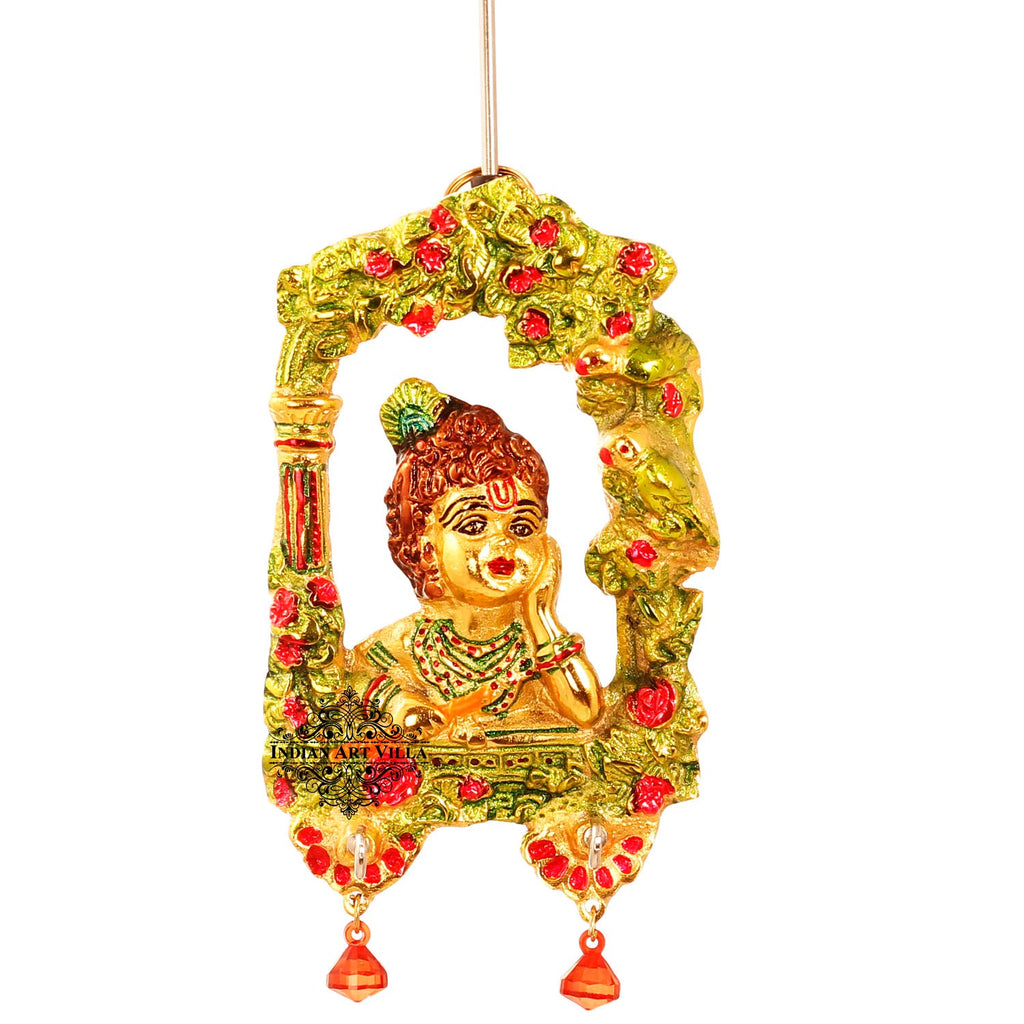 Handicrafted Kanha Krishna Swing Wall hanging Home Décor Room Décor Wall Decor Most Precious Possession Height:- 6.7" Inch Color Gold