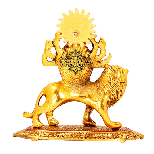 Godess Durga Devi Idol Home Décor Room Décor Wall Decor Height:- 17.78 cm Color - Gold