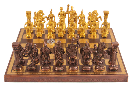 Brass Handmade Designer Chess Set with all Chessmen, Pieces, Home Decor