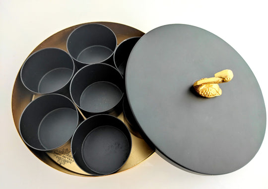 Masala Box with Black Lid