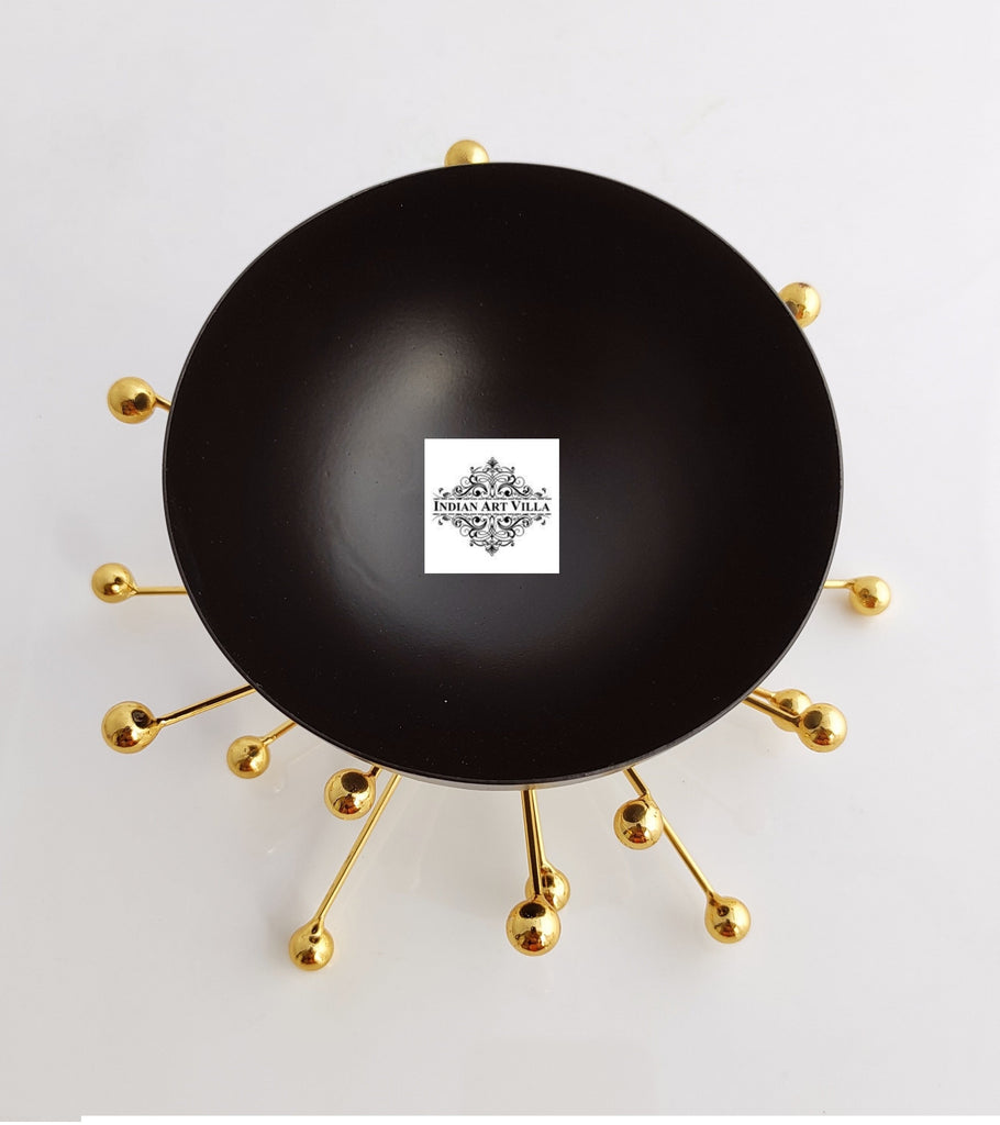 Fancy Dry Fruit Bowl with Brass Stand, Width- 7.25"